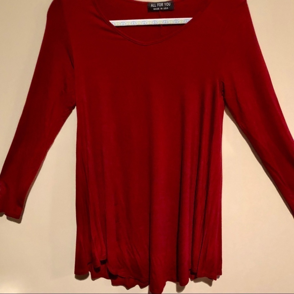 All for you Comfortable stretch, maroon shirt